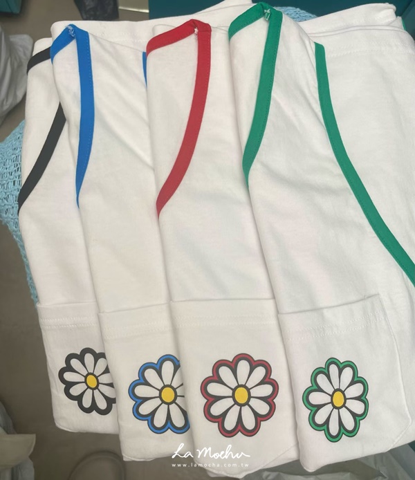 拼接色小花口袋背心